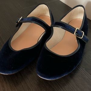 Navy velvet J crew flats